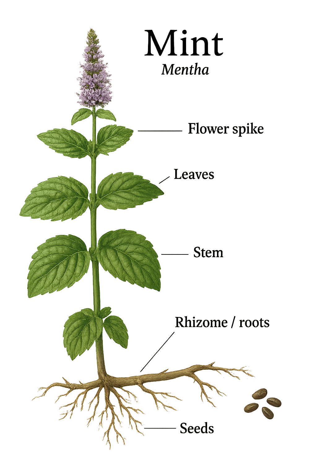 Mentha botanical illustration