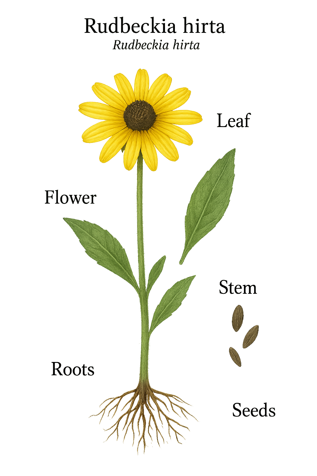 Rudbeckia hirta botanical illustration