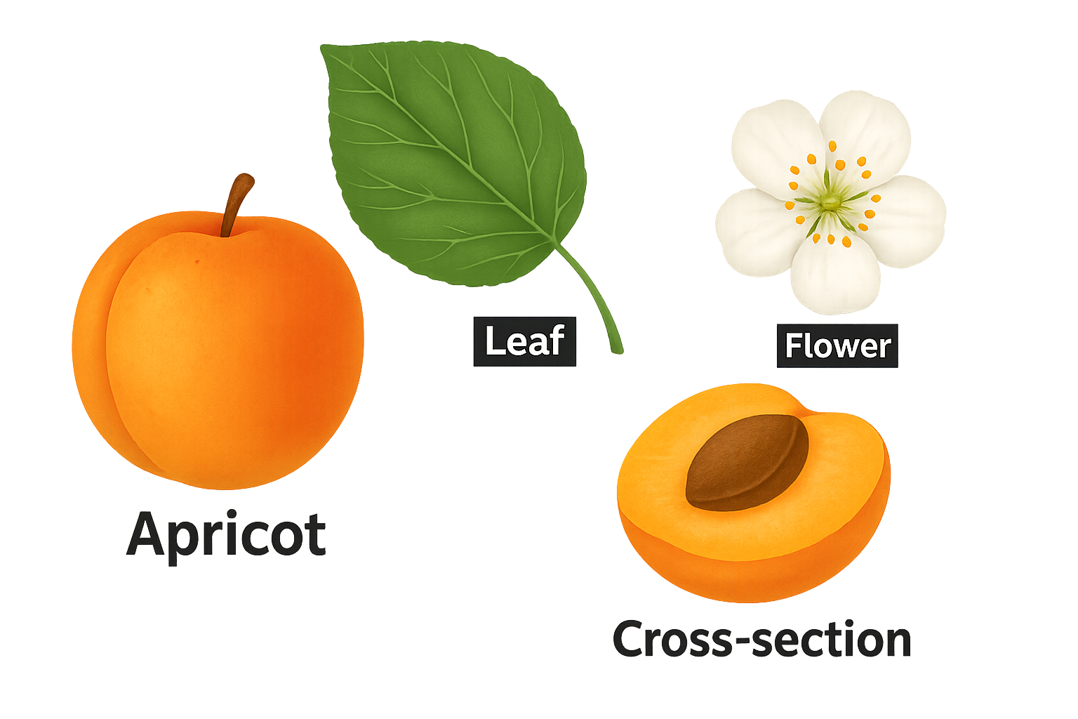 Apricot botanical illustration