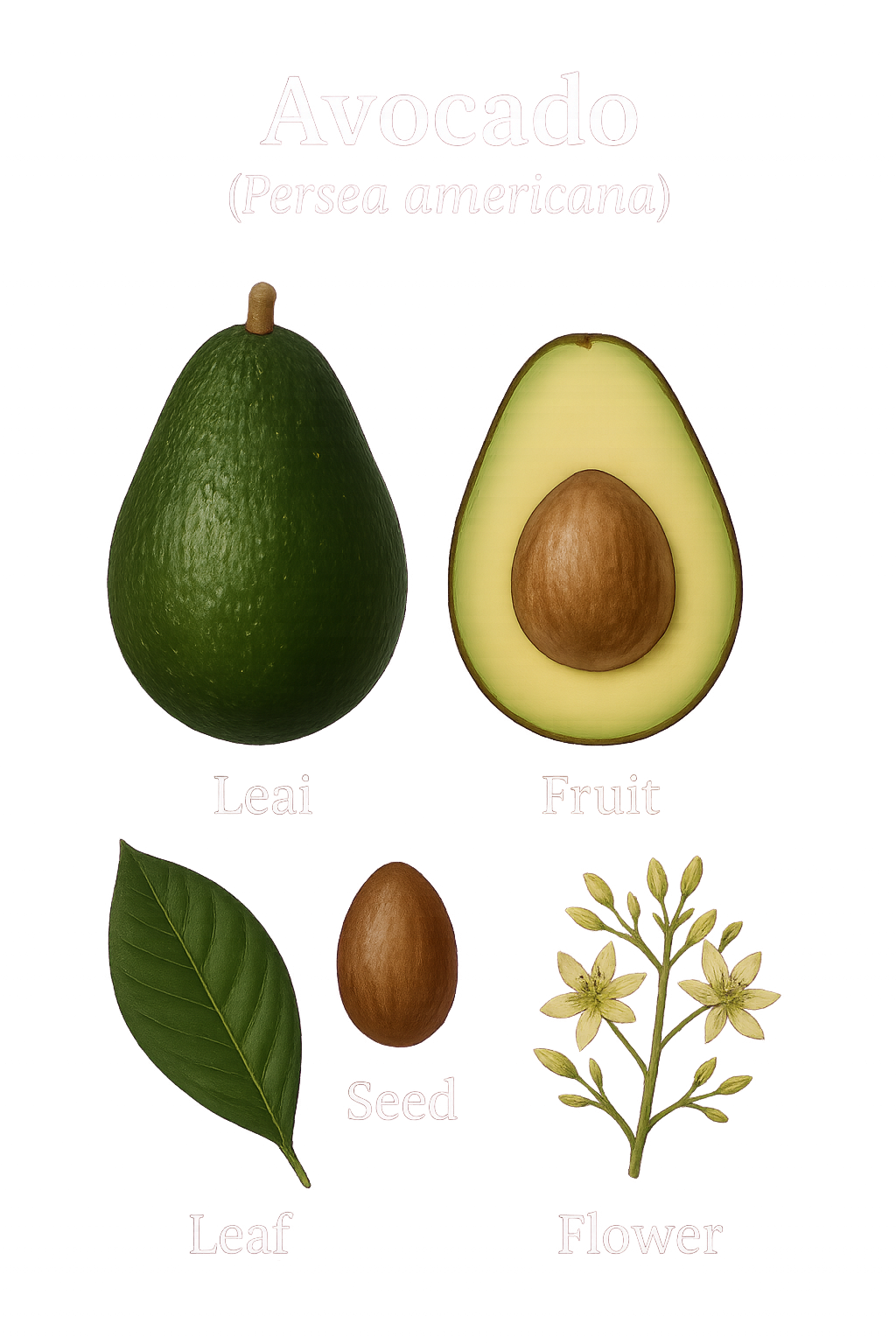 Avocado botanical illustration