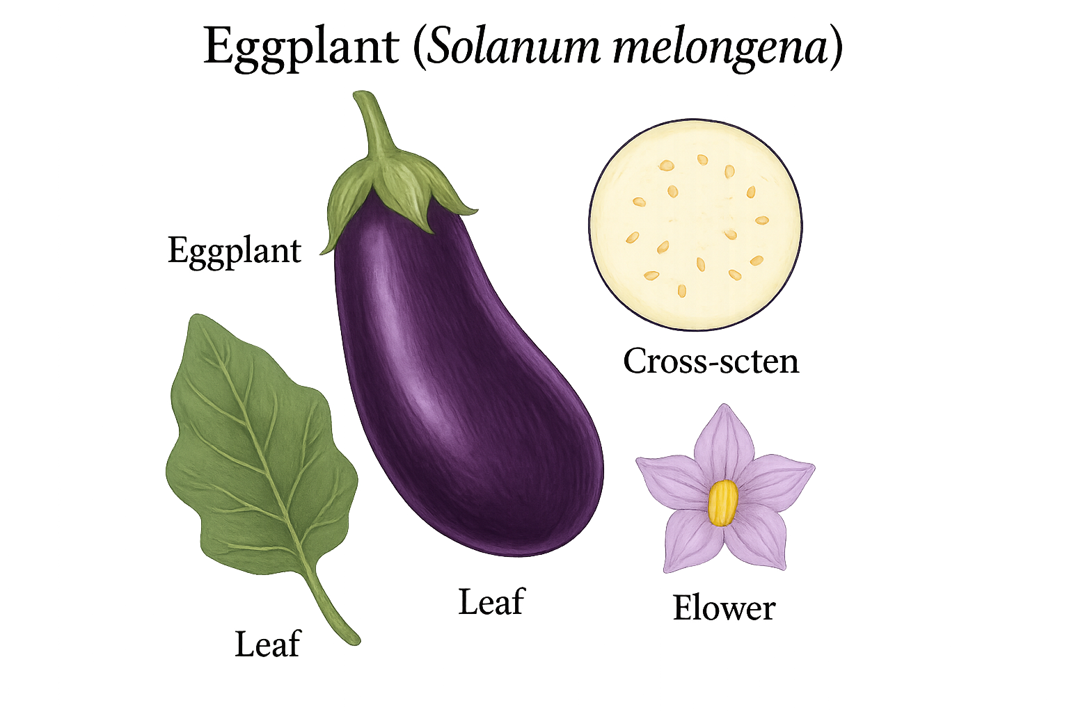 Eggplant botanical illustration