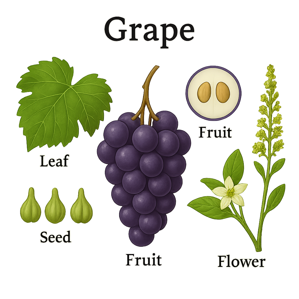 Grape botanical illustration