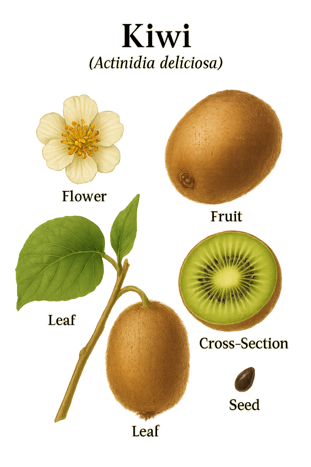 Kiwi botanical illustration