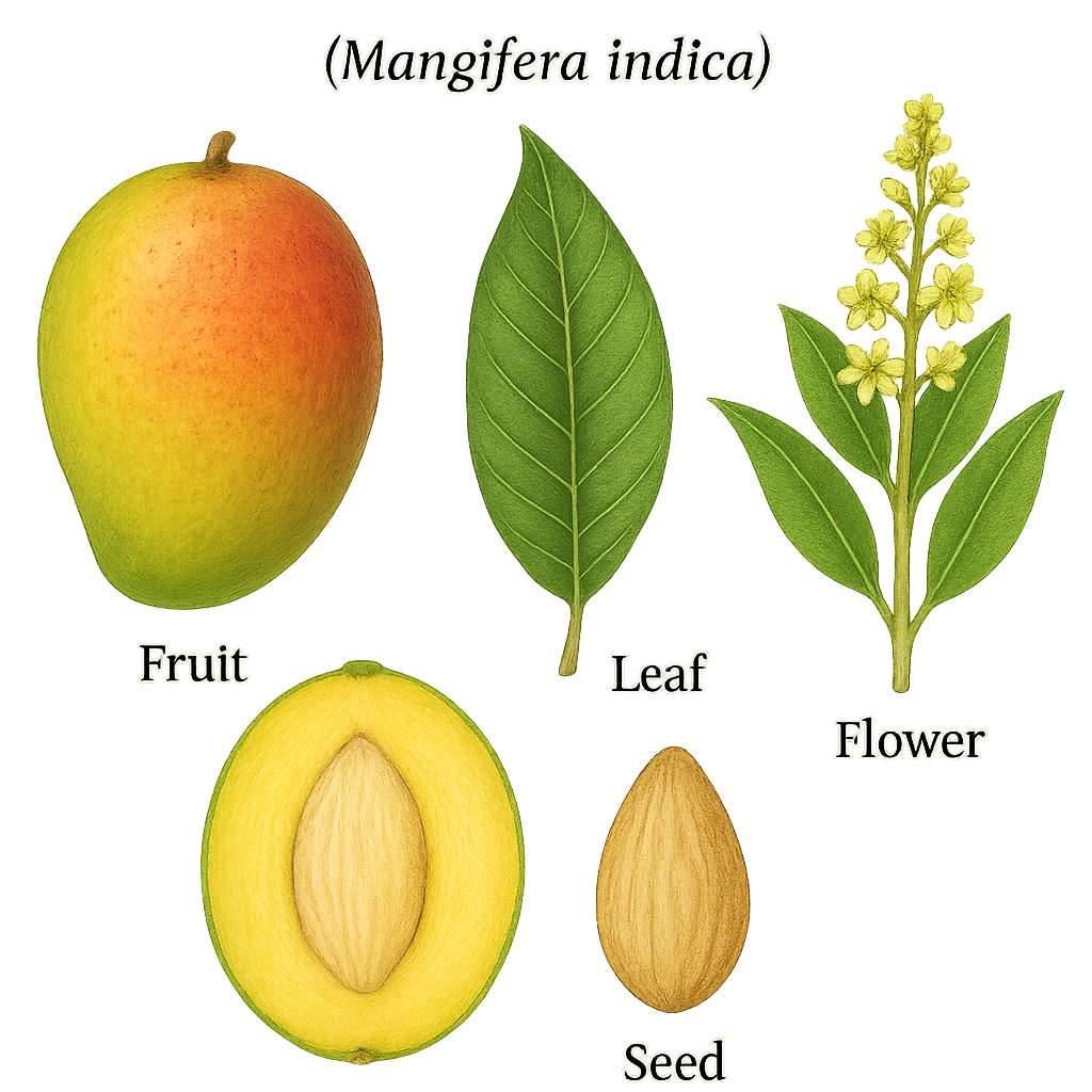 Mango botanical illustration