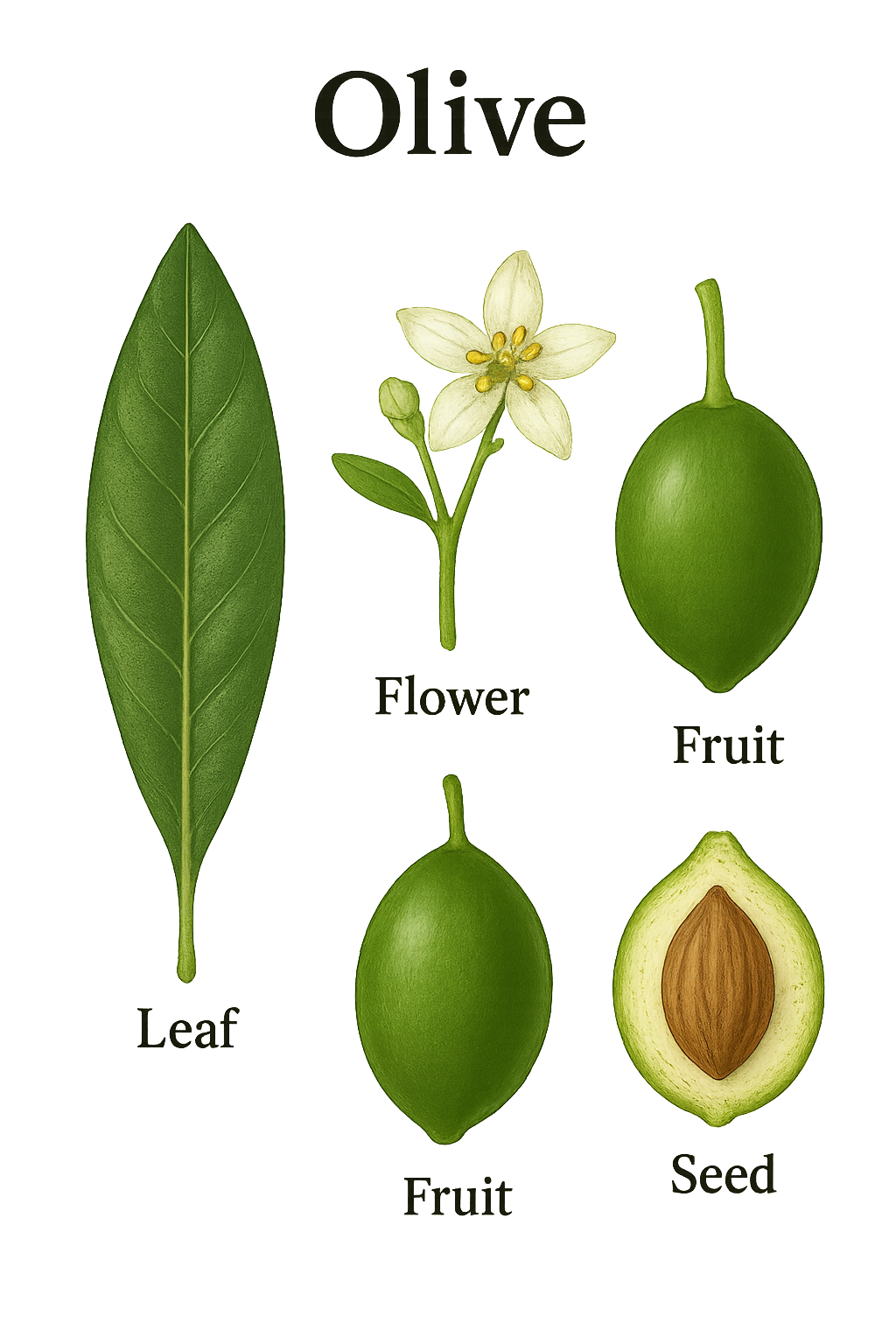 Olive botanical illustration