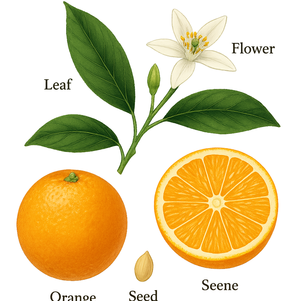Orange botanical illustration