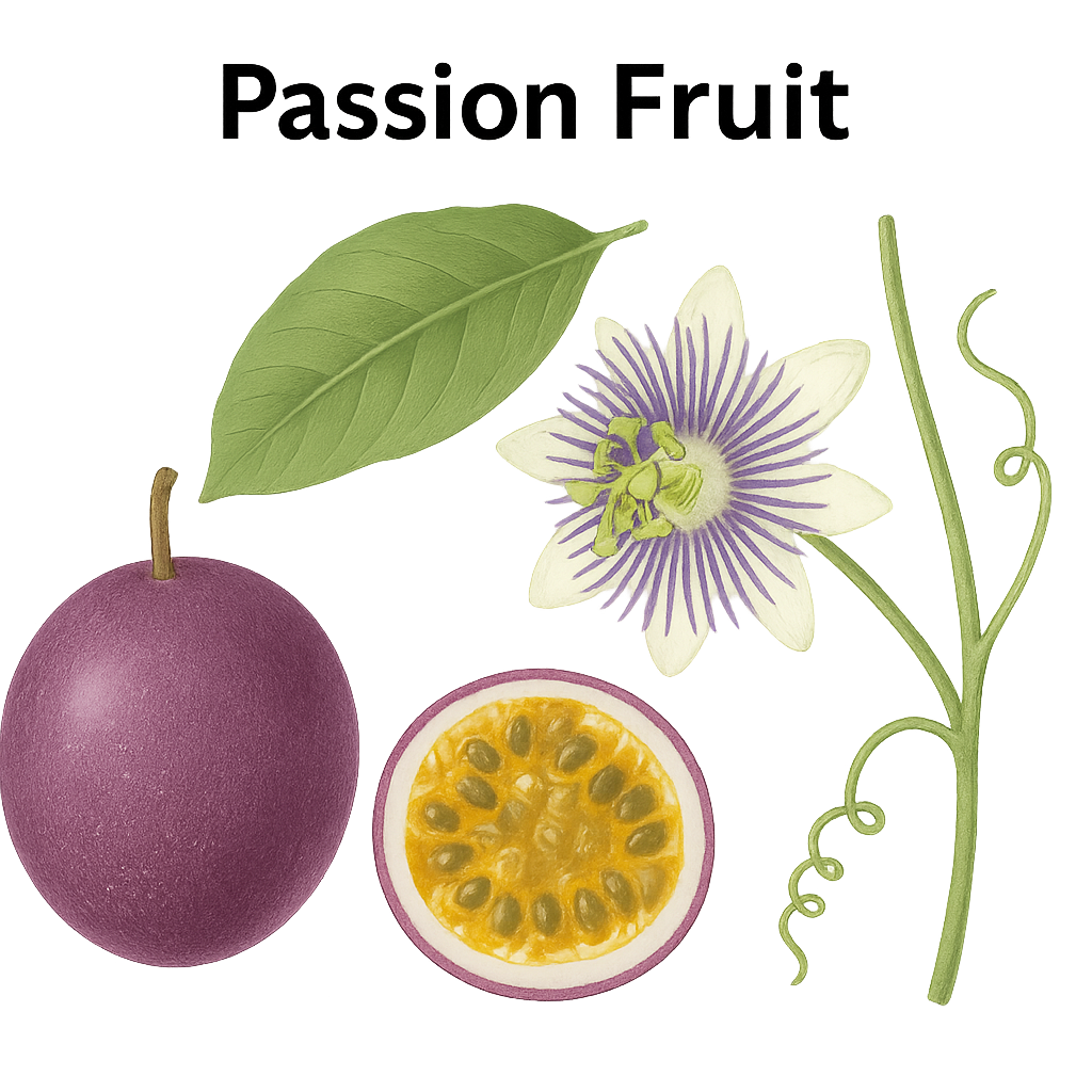 Passion Fruit botanical illustration