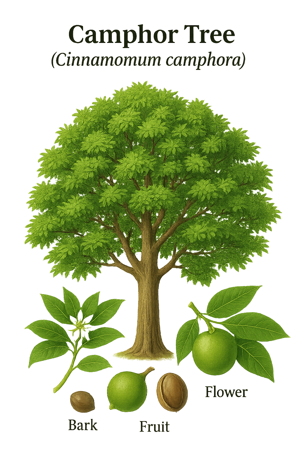 Camphor Tree botanical illustration