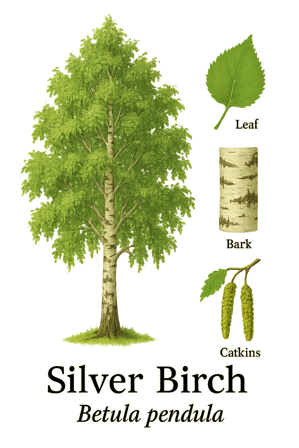 Silver Birch botanical illustration