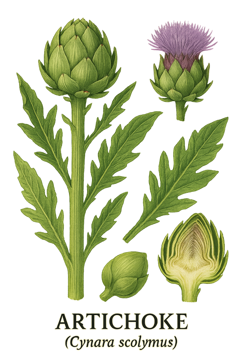 Artichoke botanical illustration