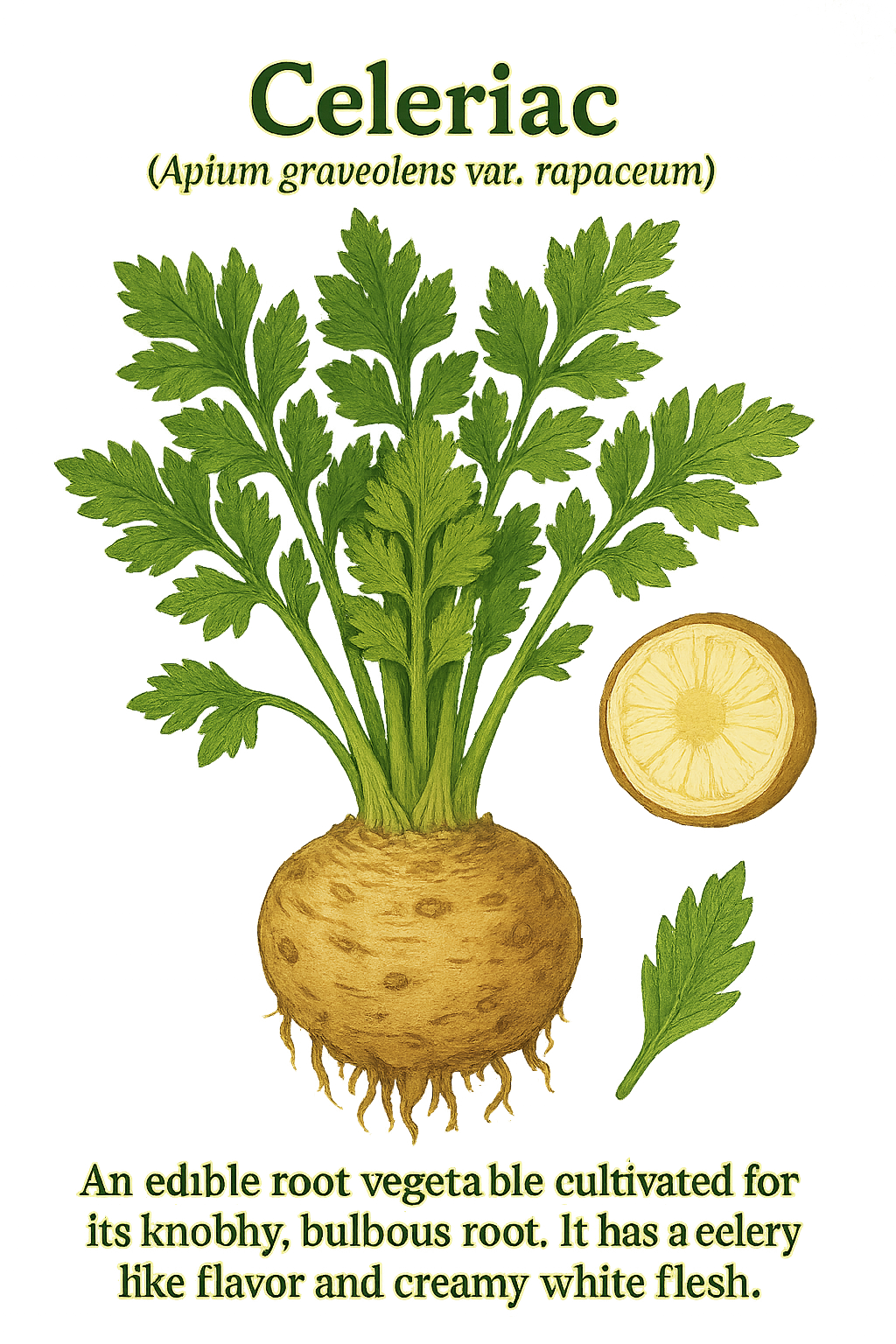 Celeriac botanical illustration