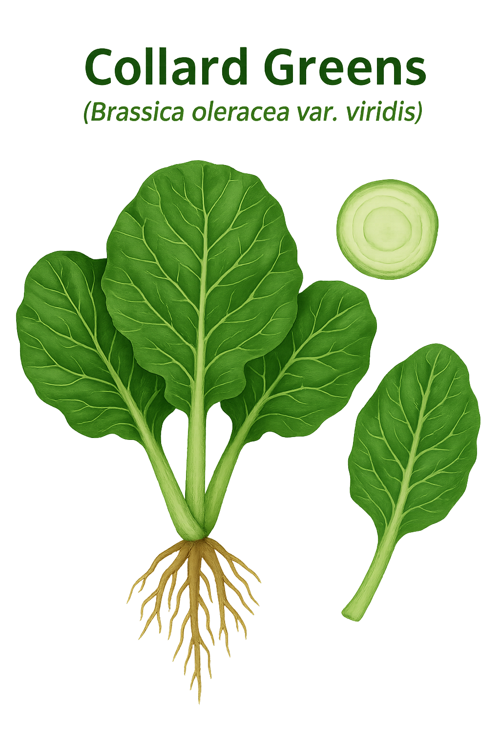 Collard Greens botanical illustration