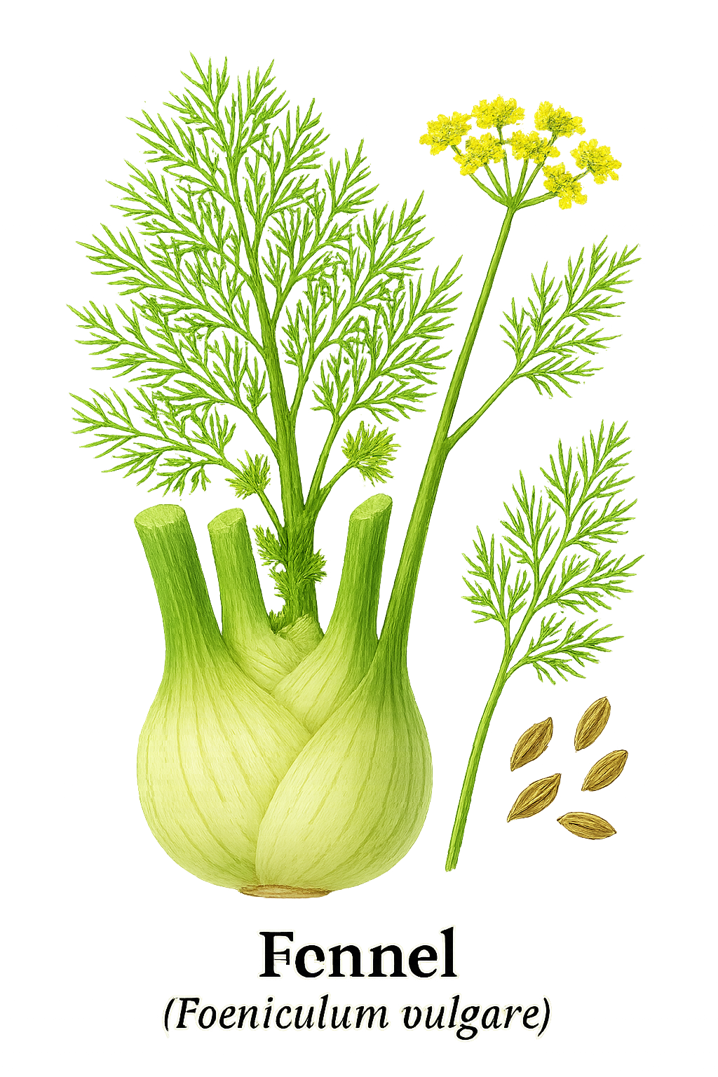 Fennel botanical illustration