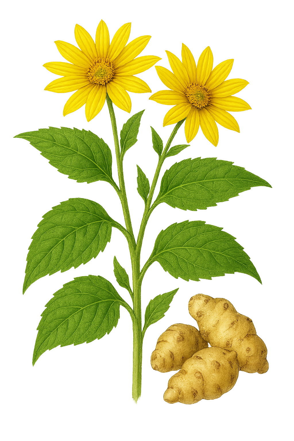 Jerusalem Artichoke botanical illustration