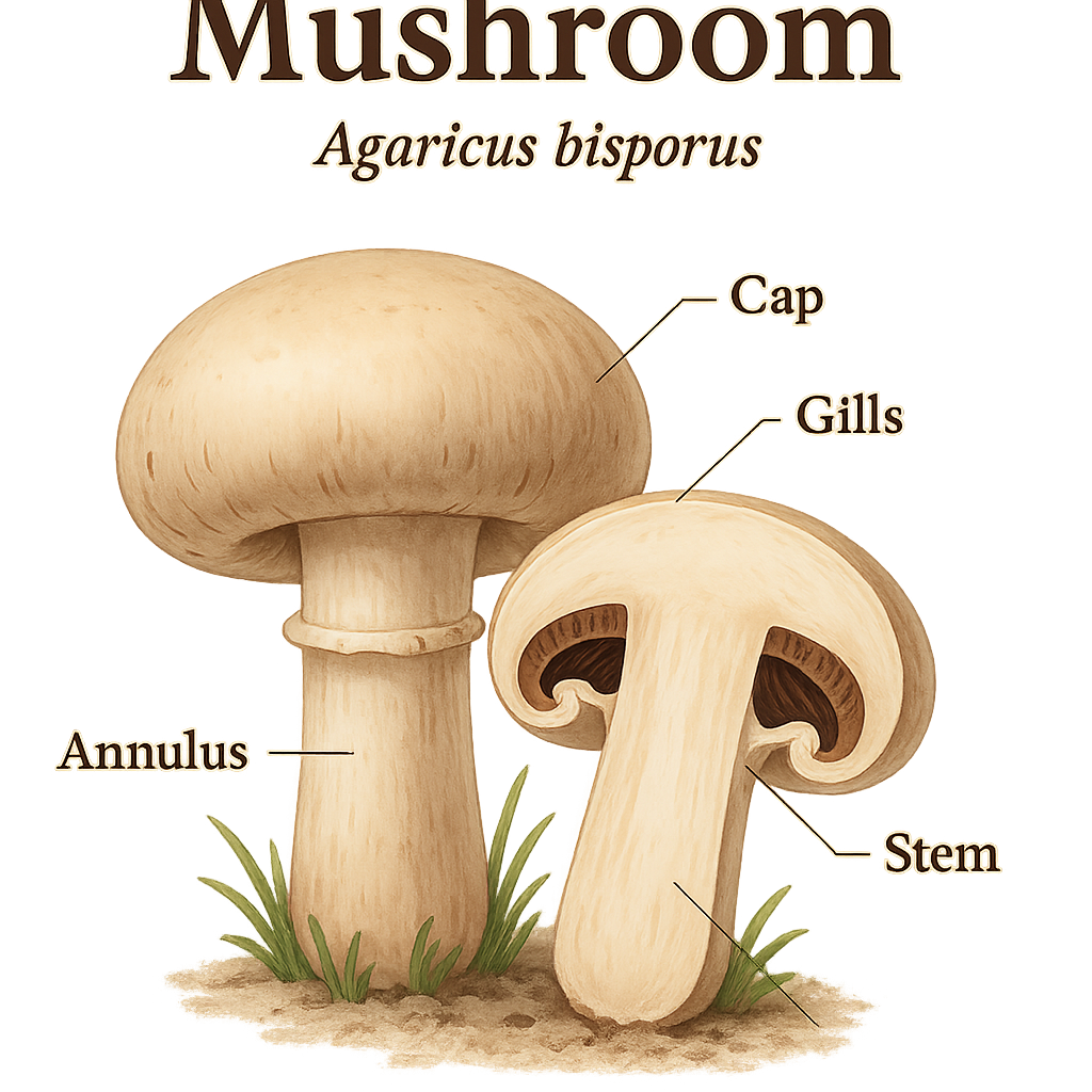 Mushroom botanical illustration