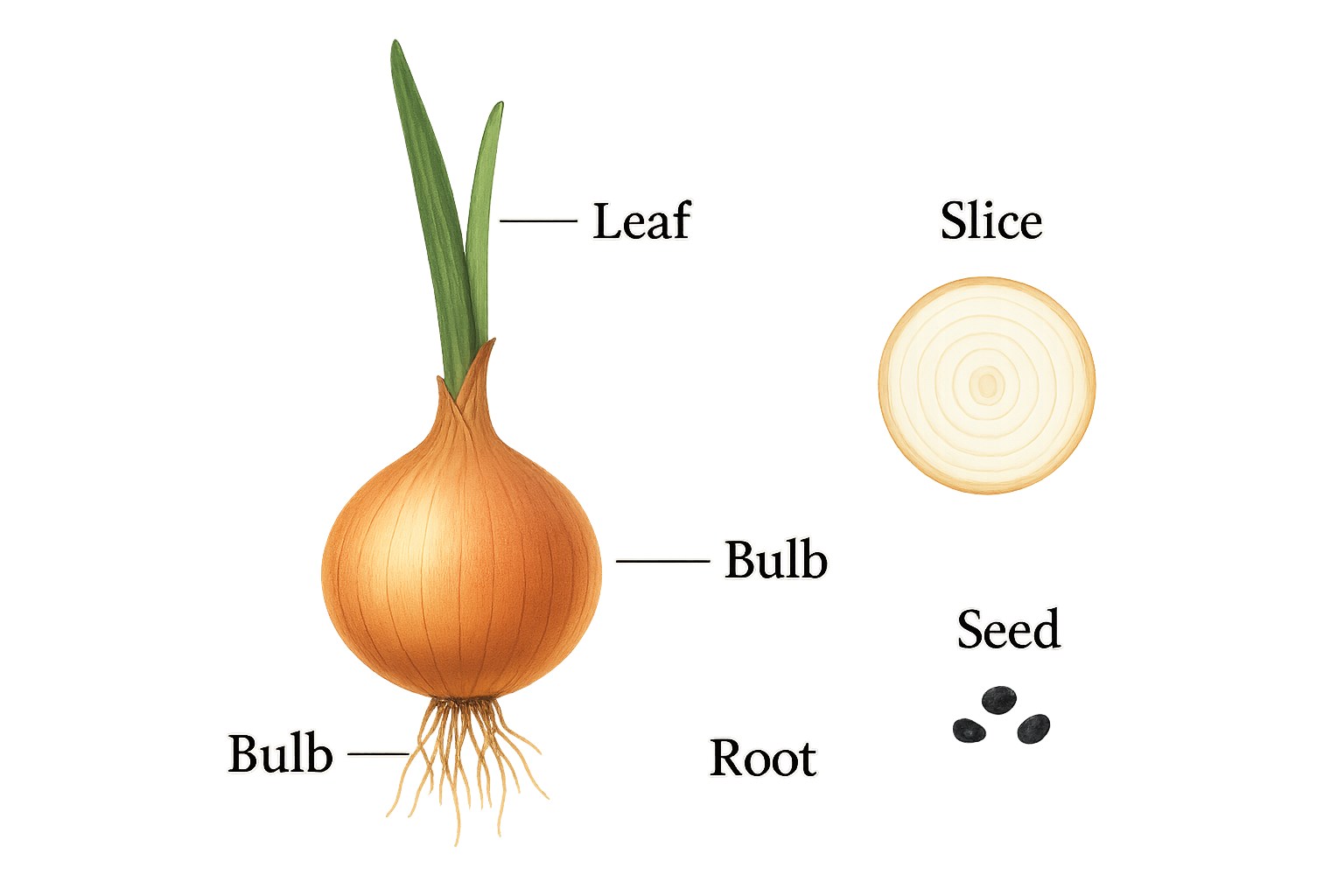 Onion botanical illustration