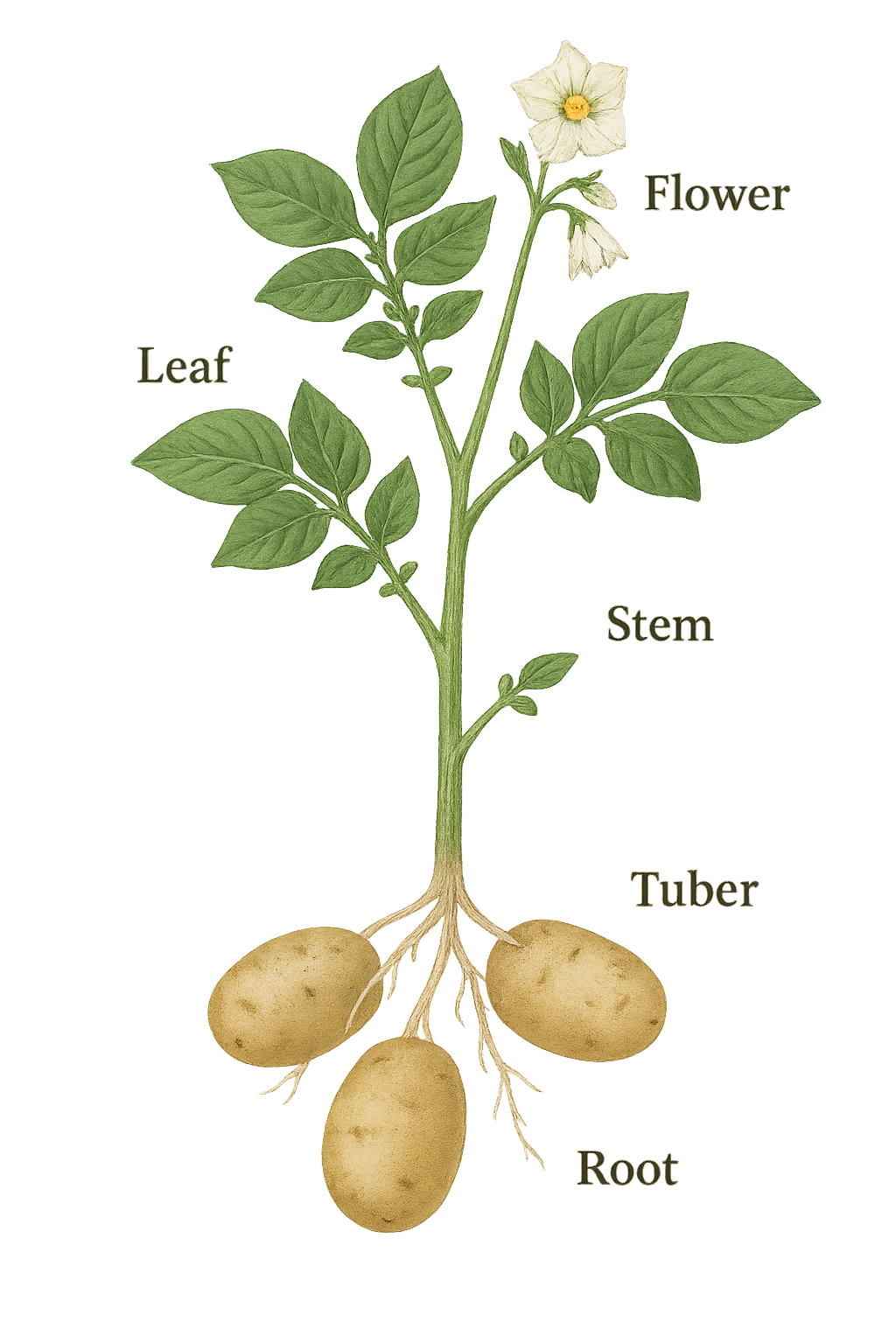 Potato botanical illustration