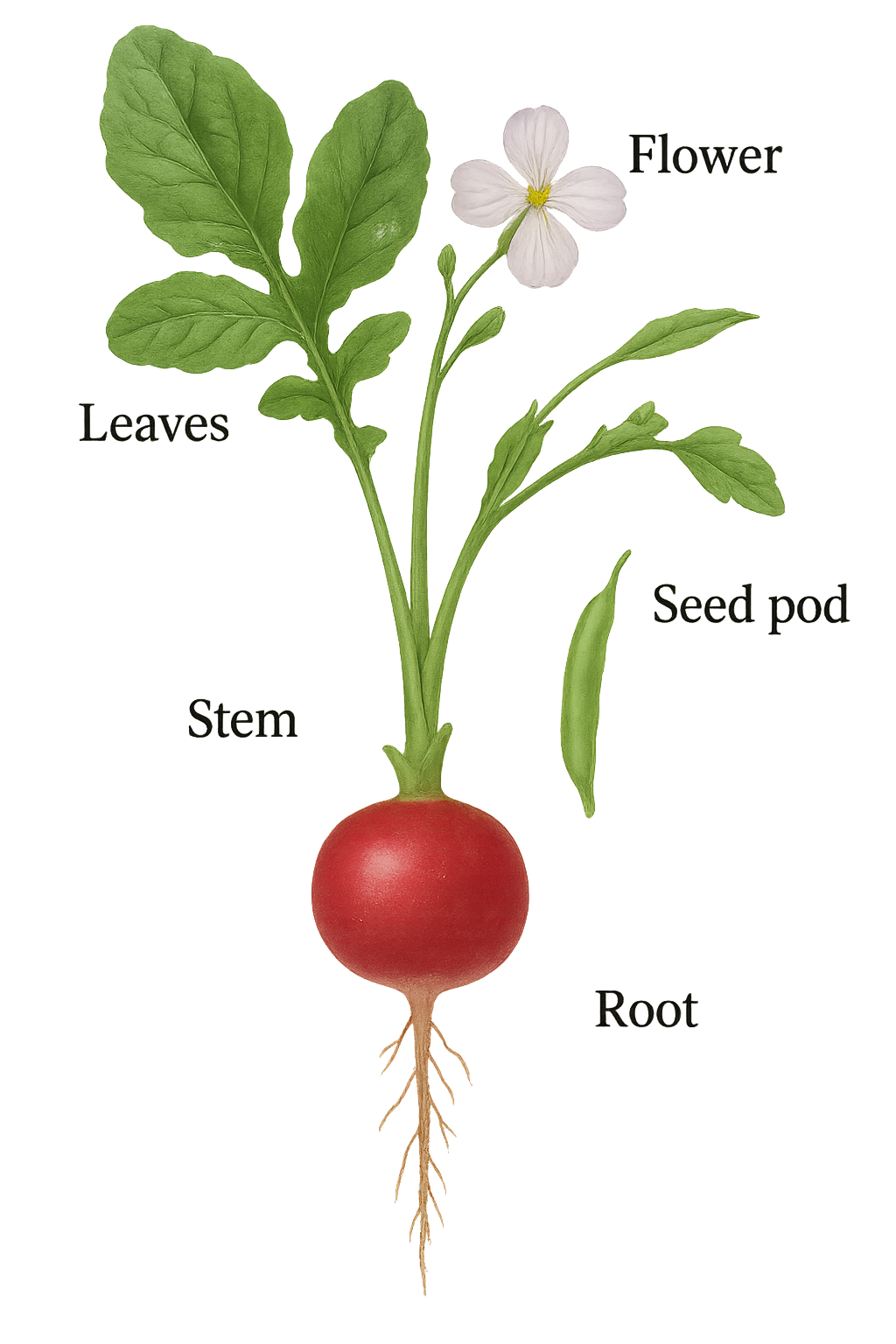 Radish botanical illustration