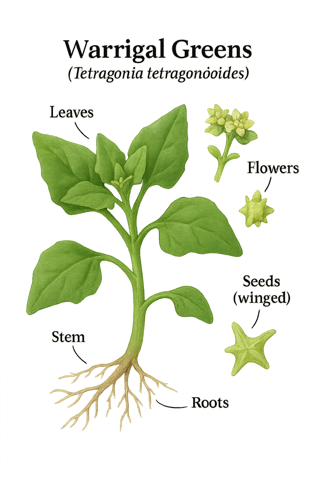 Warrigal Greens botanical illustration